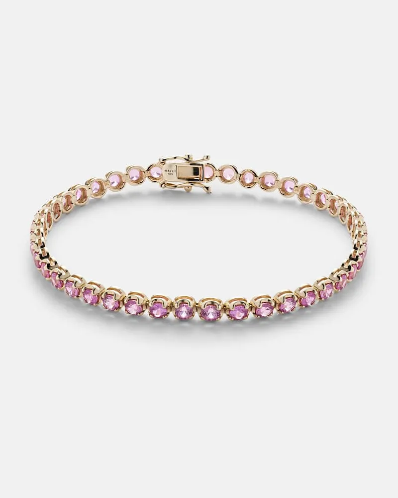 MATEO Armband aus 14kt Gelbgold mit Saphiren Pink