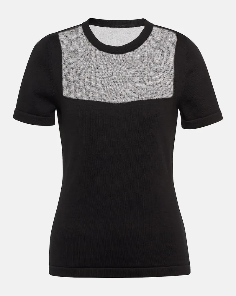 Oscar de la Renta Top aus einem Baumwollgemisch Schwarz