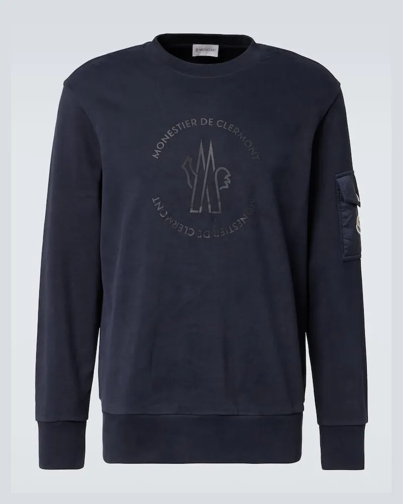 Moncler Sweatshirt aus Baumwoll-Jersey Blau