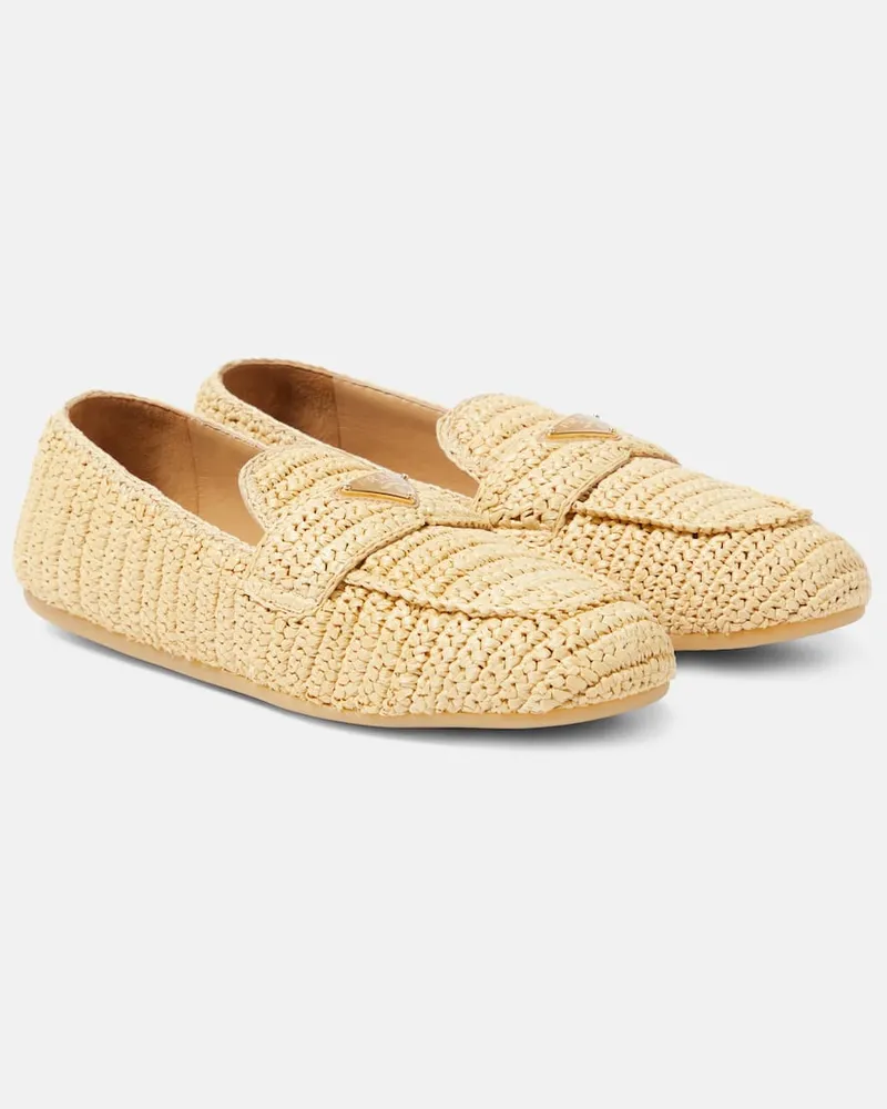 Prada Loafers aus Häkelstrick Neutral