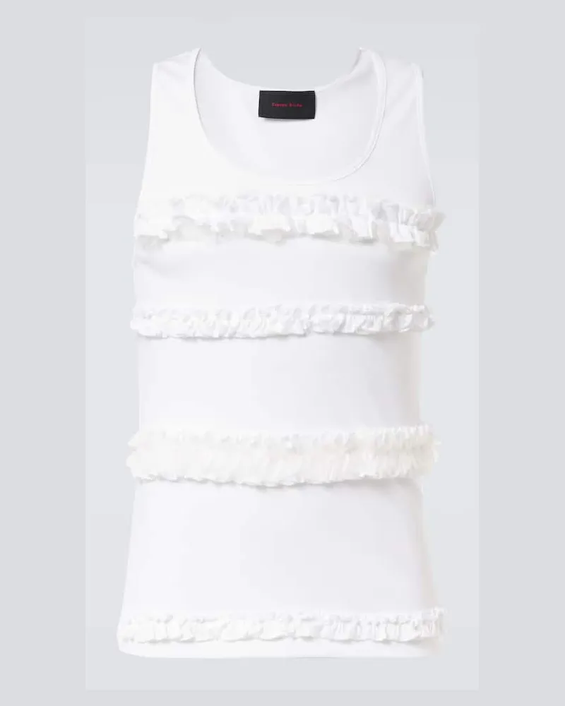 Simone Rocha Top aus Baumwoll-Jersey Weiß