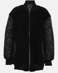 BLANCHA Bomberjacke aus Shearling und Leder Schwarz