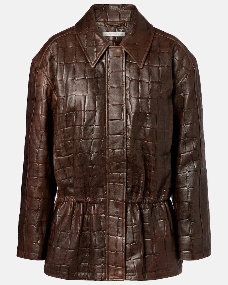EMILIA WICKSTEAD Lederjacke Norcutt Braun