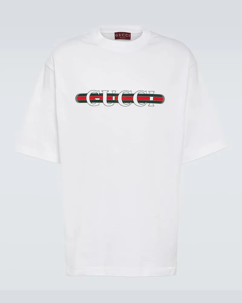 Gucci T-Shirt aus Baumwoll-Jersey Weiß