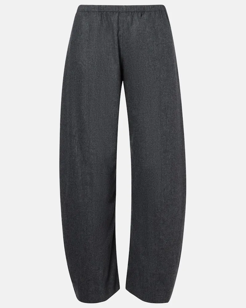 KHAITE Barrel-Hose Clover aus Wolle Grau