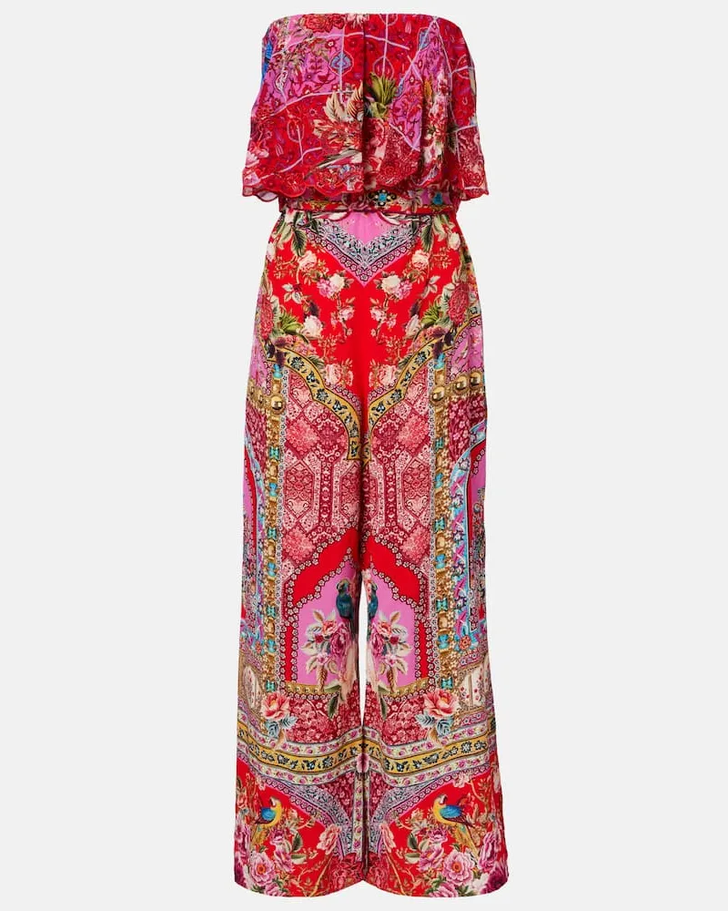 Camilla Bedruckter Jumpsuit aus Seiden-Crêpe Multicolor
