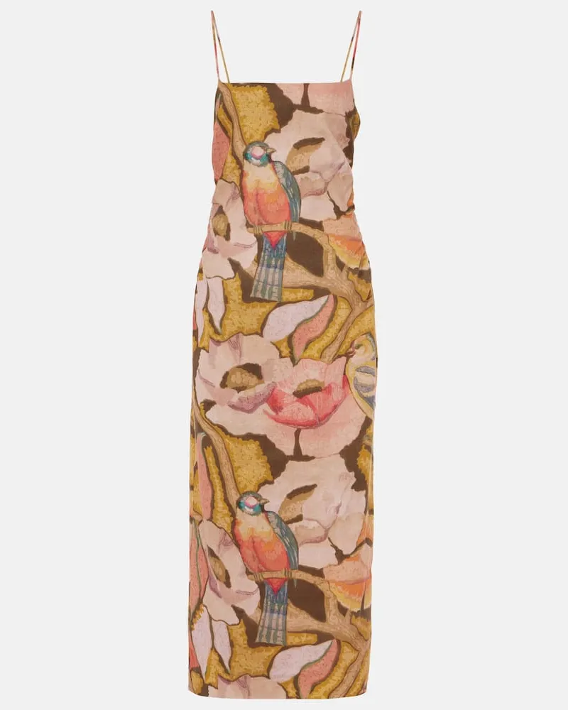 SIR Bedrucktes Maxikleid Talulah aus Leinen Multicolor