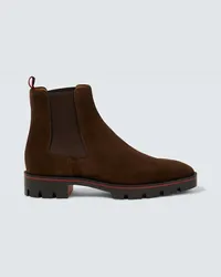 Christian Louboutin Chelsea Boots Alpinosol aus Veloursleder Braun