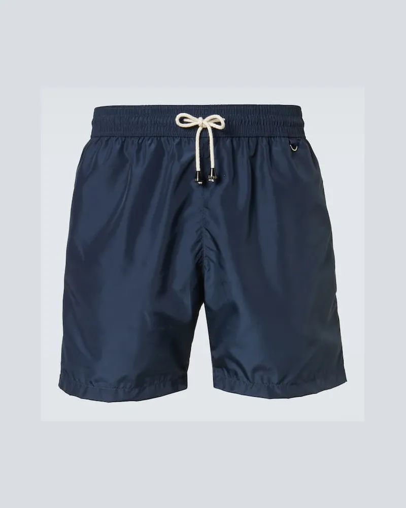 Rubinacci Badeshorts aus Satin Blau
