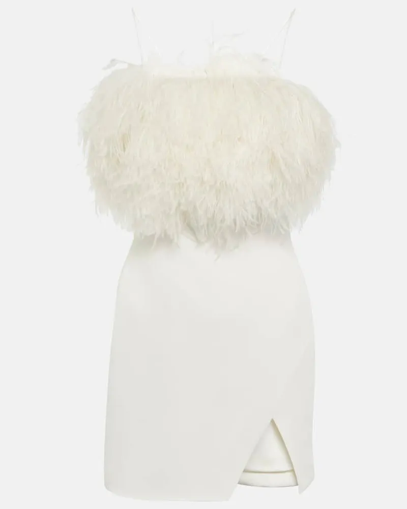David Koma Minikleid mit Federn Weiã