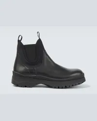 Prada Chelsea Boots aus Leder Schwarz