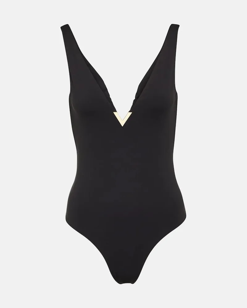 Valentino Garavani Badeanzug VGold Schwarz