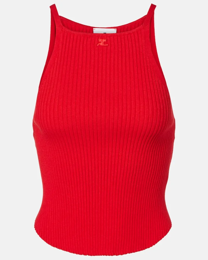 Courrèges Courrèges Top Circle aus Rippstrick Rot