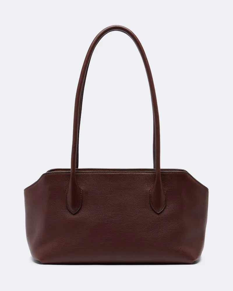 The Row Henkeltasche Terrasse Small aus Leder Braun