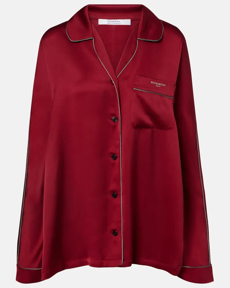 Givenchy Hemd aus Seidensatin Rot