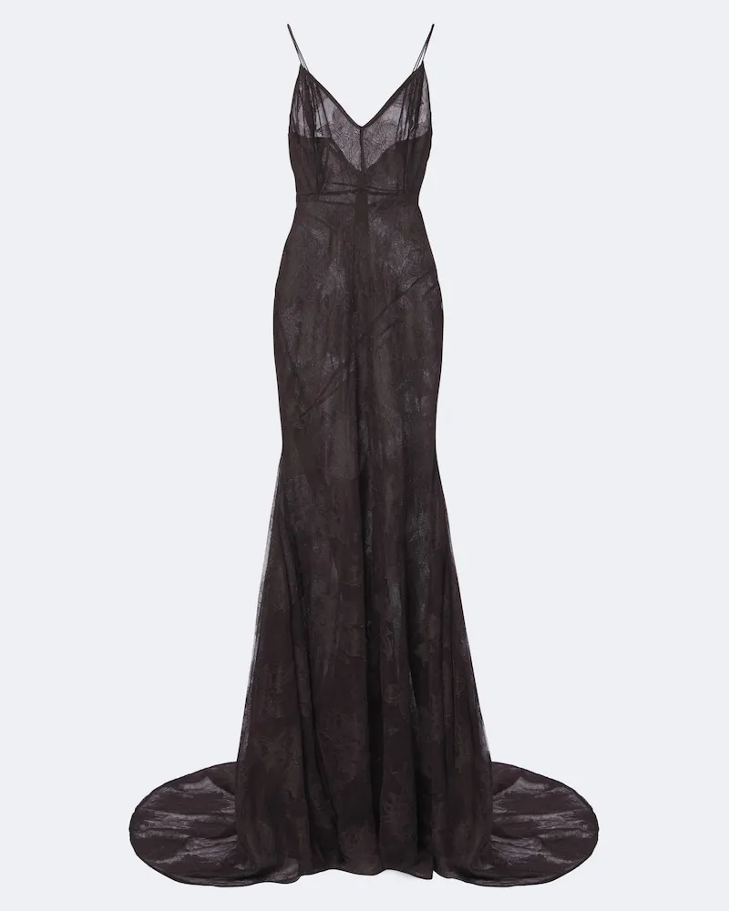 Alex Perry Robe aus Spitze Braun
