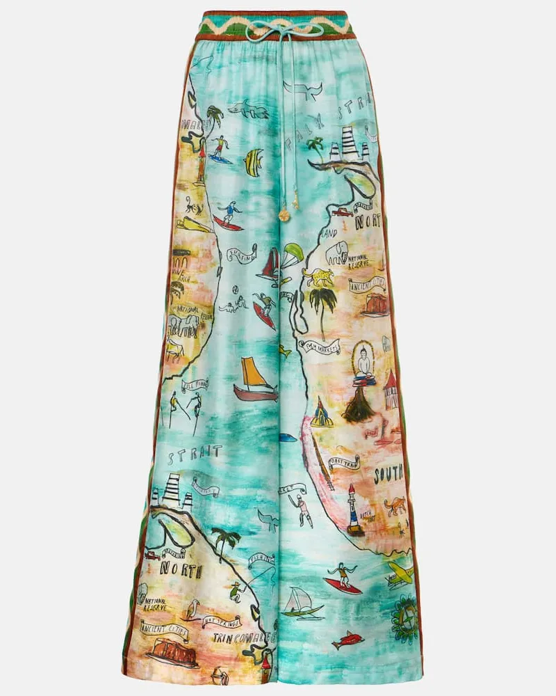 ALEMAIS Alémais Bedruckte Hose Swell aus Seiden-Twill Multicolor