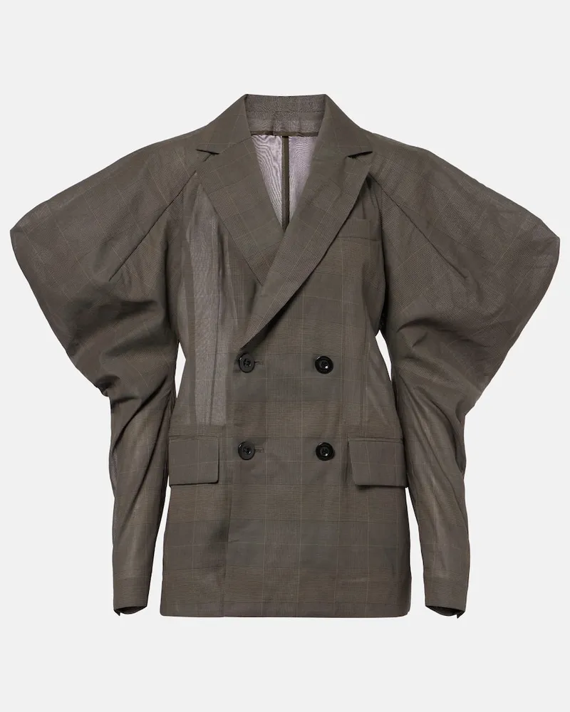Sacai Blazer aus Baumwoll-Voile Braun