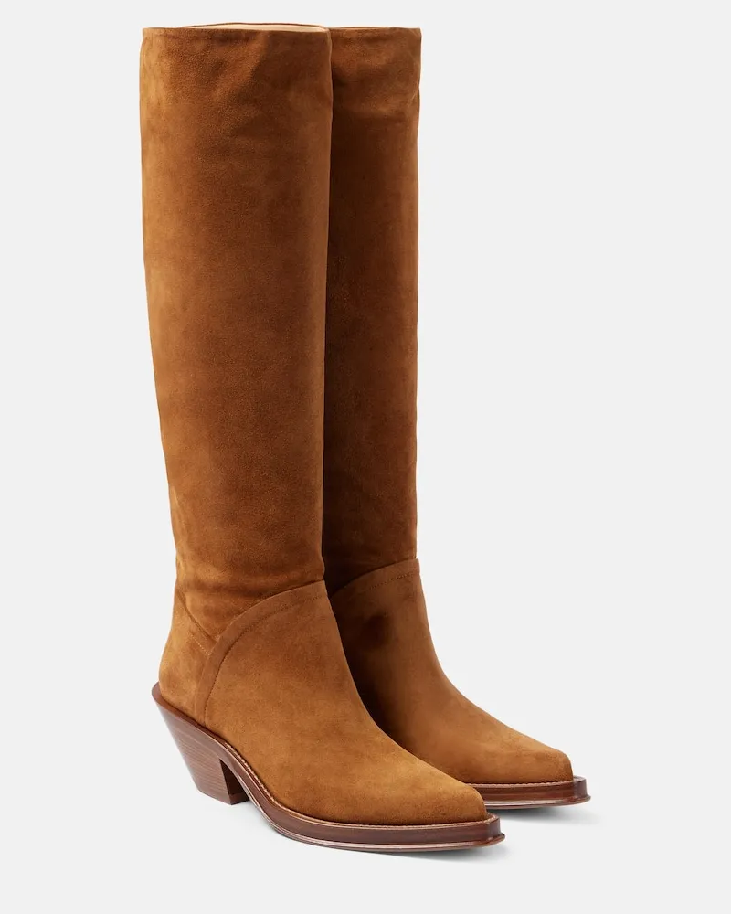 Gabriela Hearst Westernstiefel Camero aus Veloursleder Braun