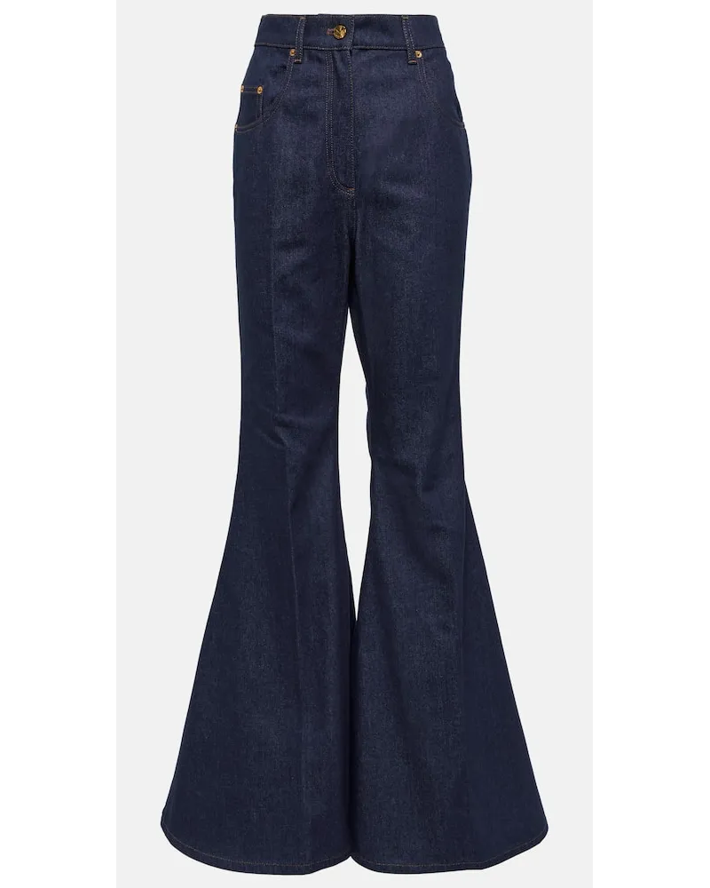 Nina Ricci High-Rise Flared Jeans Blau