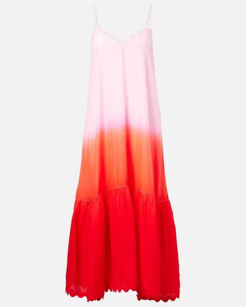 Juliet Dunn Midikleid aus Seide Rosa