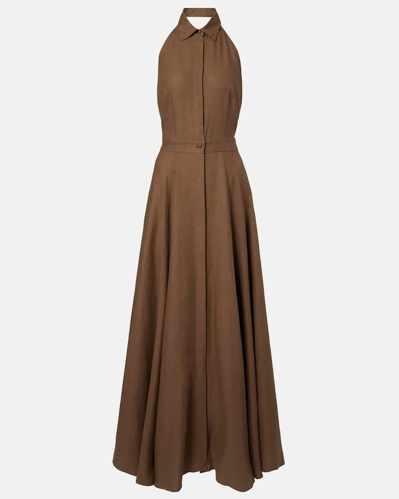 Ralph Lauren Maxikleid Eldred aus Leinen Braun