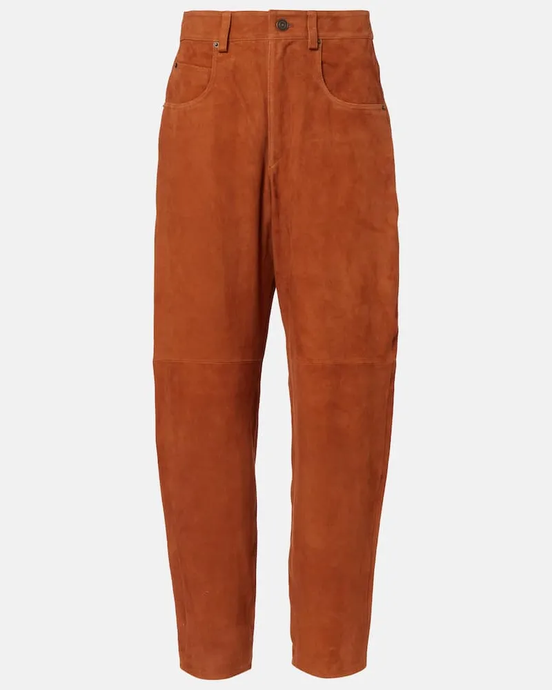 Isabel Marant Hose Darielle aus Veloursleder Orange