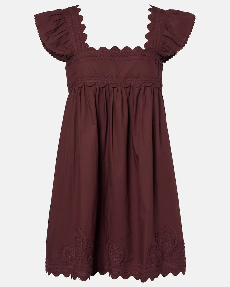 Juliet Dunn Minikleid aus Baumwollpopeline Burgund
