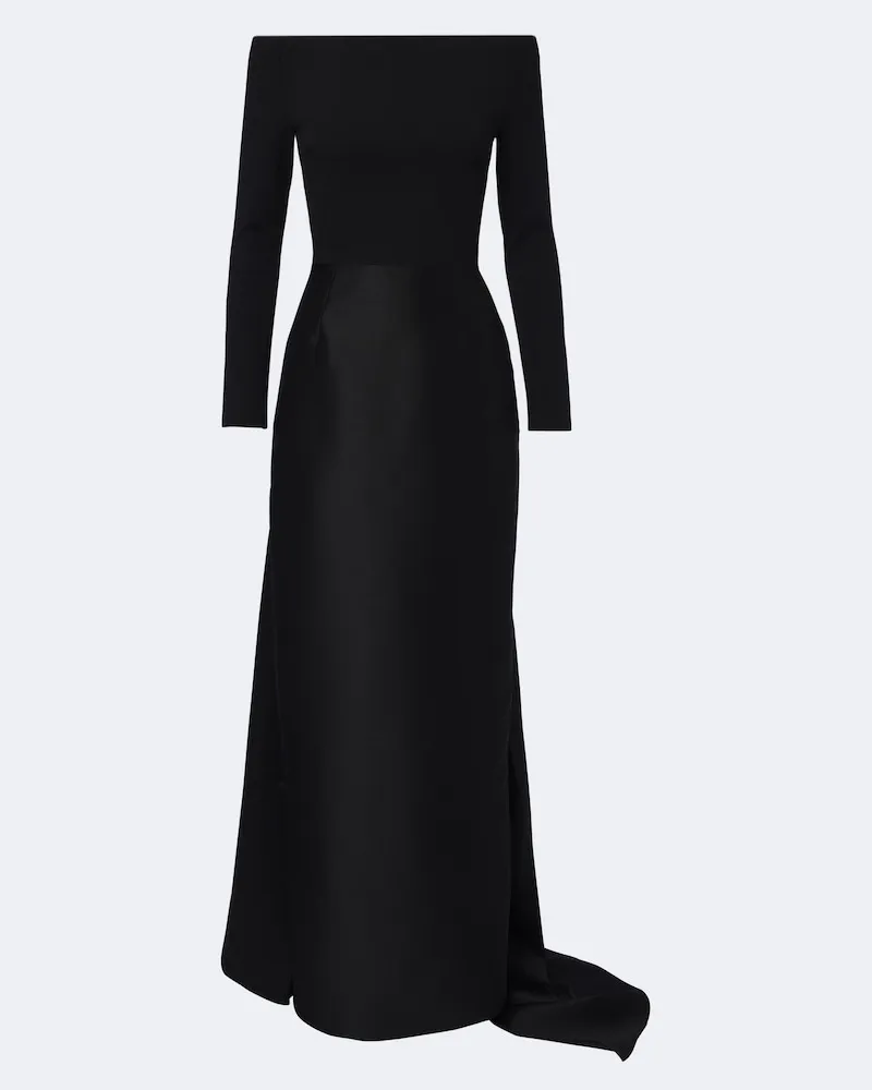 Solace London Off-Shoulder Robe Winslow Schwarz