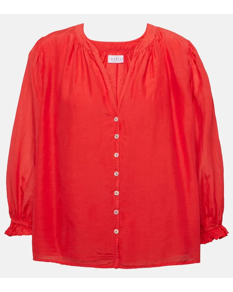 Velvet Bluse Mel aus Baumwolle und Seide Rot