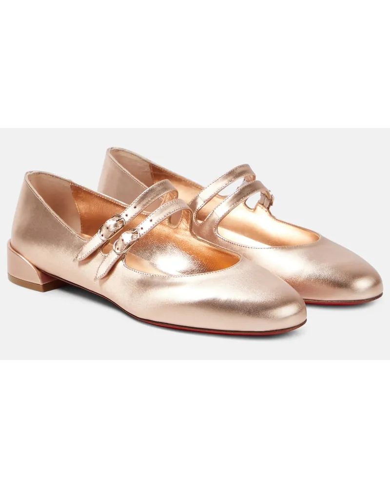 Christian Louboutin Mary-Jane-Ballerinas Sweet Jane aus Leder Beige