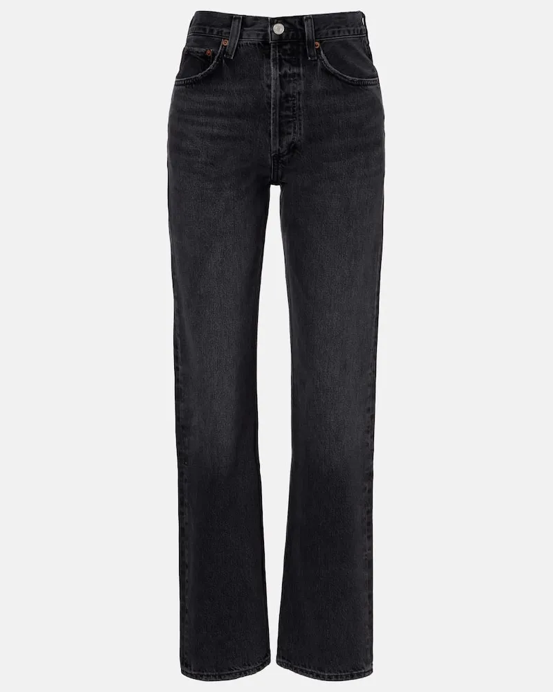 AGOLDE High-Rise Straight Jeans Kelly Schwarz