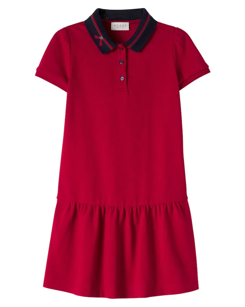 Gucci Polokleid aus einem Baumwollgemisch Rot