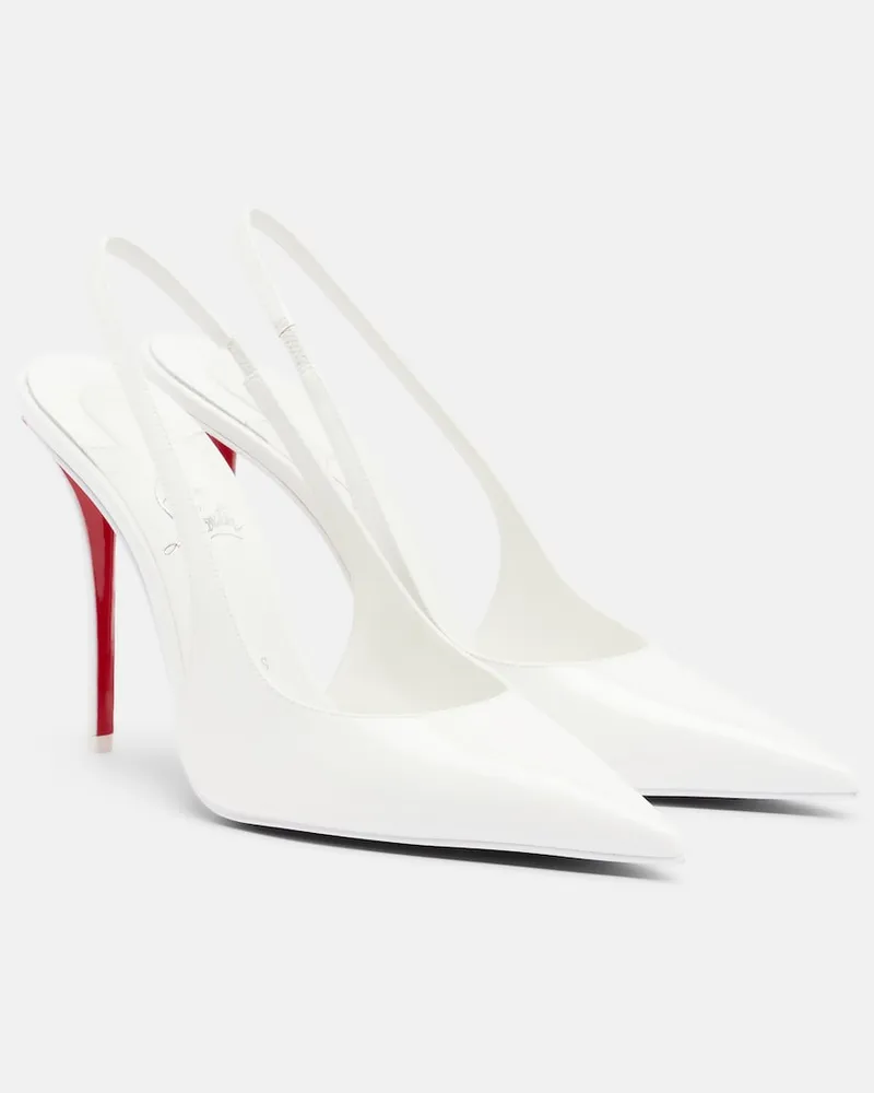 Christian Louboutin Slingback-Pumps Miss Z aus Lackleder Weiß