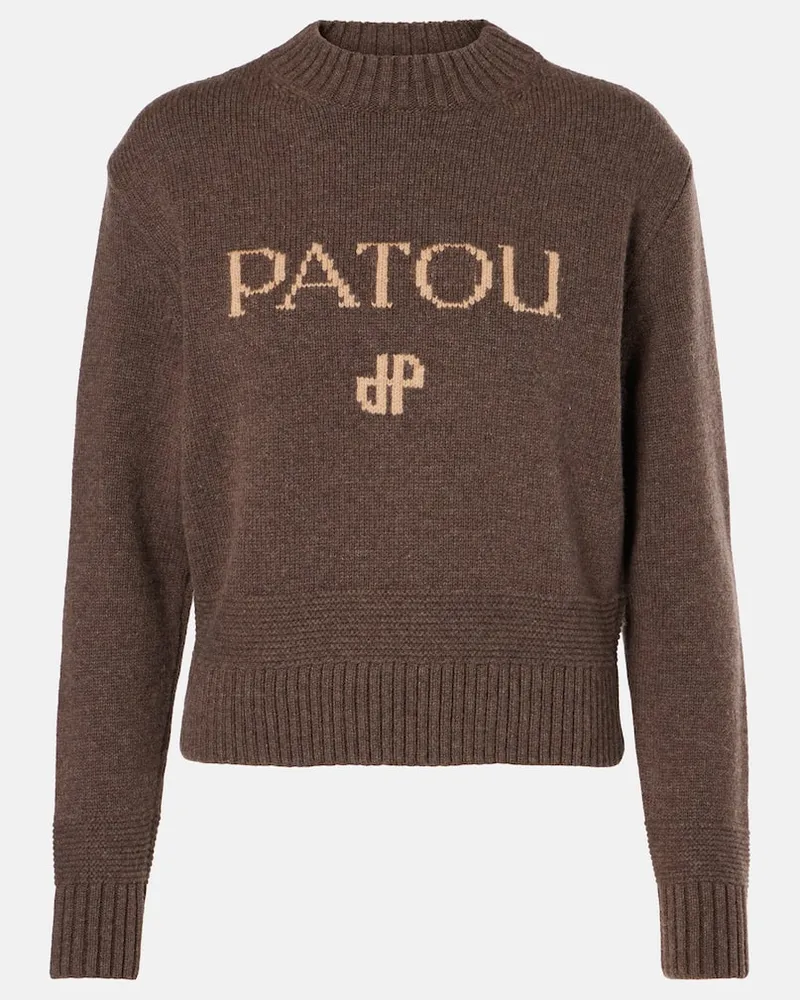 Patou Pullover aus Wolle und Kaschmir Braun