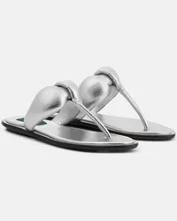 Emilio Pucci Sandalen aus Metallic-Leder Silber