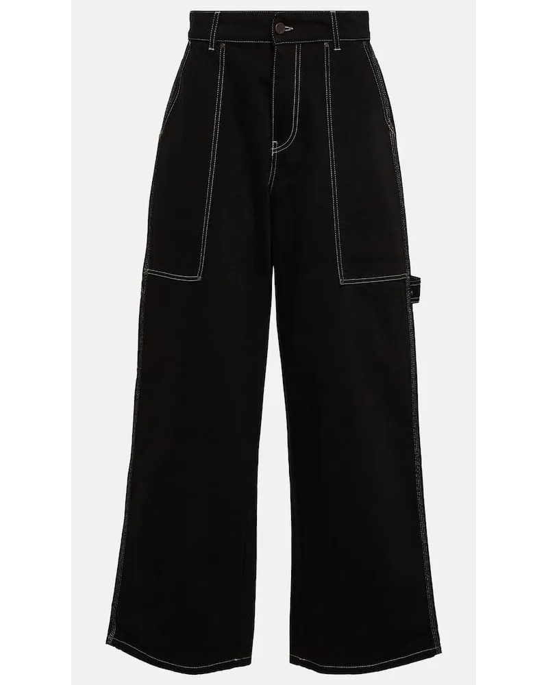 Stella McCartney High-Rise Wide-Leg Jeans Schwarz