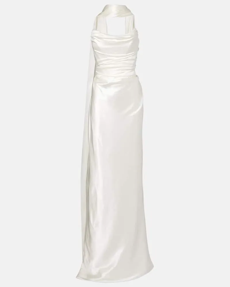 Vivienne Westwood Robe Vixen aus einem Seidengemisch Weiß