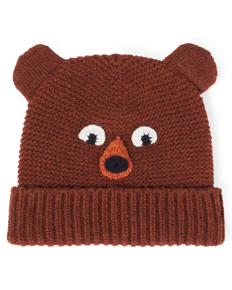 Gucci Baby Mütze aus Wolle Braun