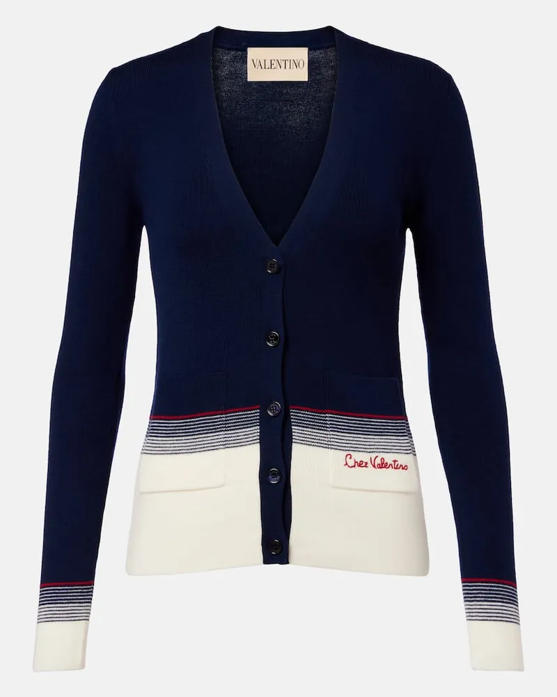 Valentino Garavani Cardigan aus Schurwolle Blau