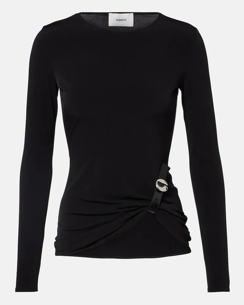 COPERNI Top mit Leder Schwarz