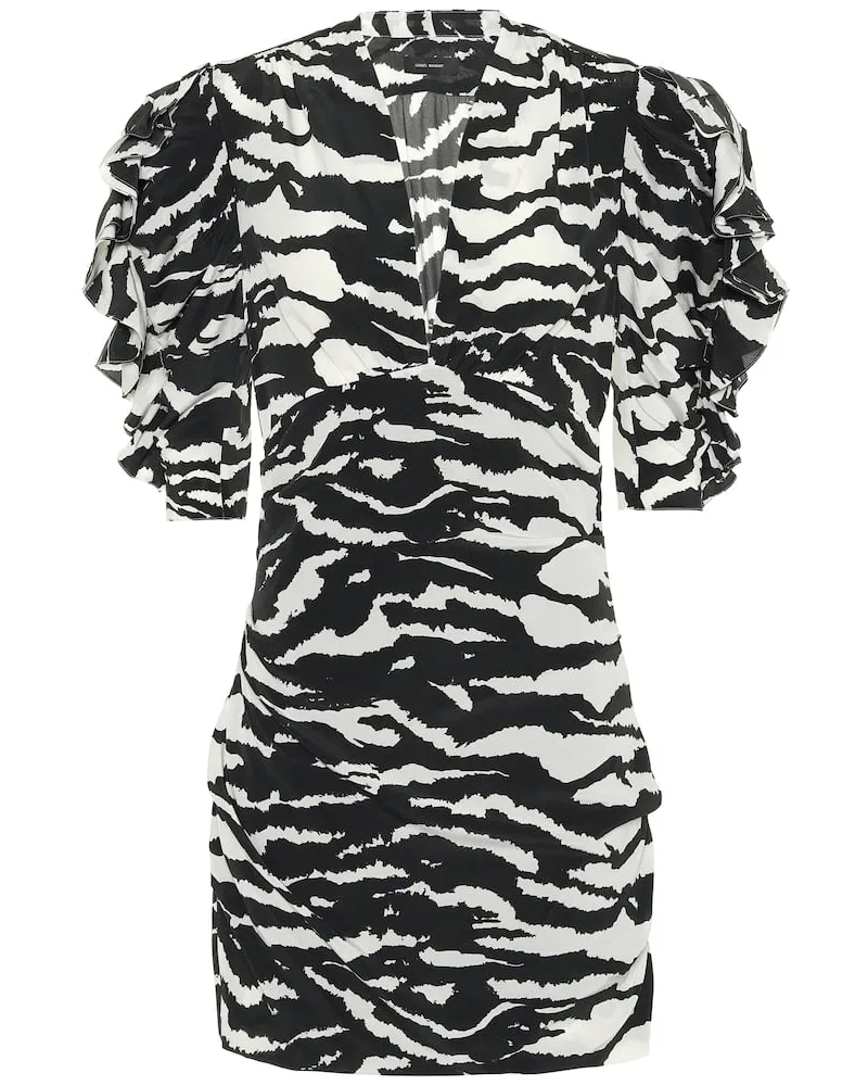 Isabel Marant Bedrucktes Minikleid Farah Schwarz