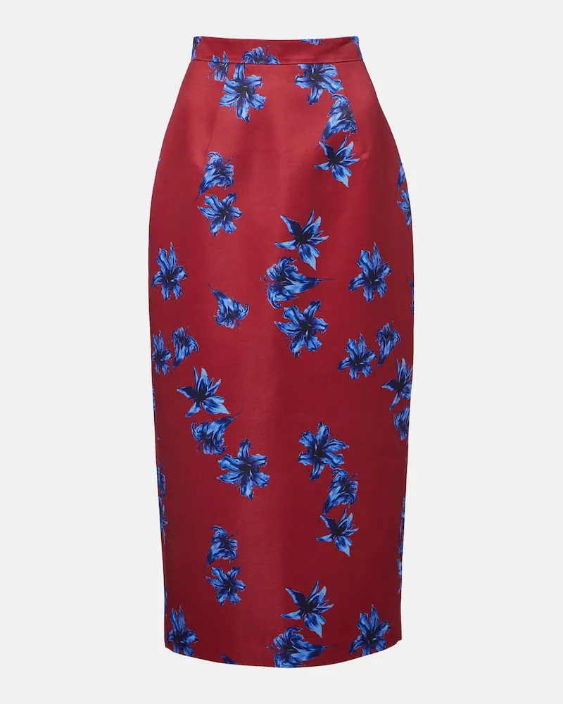 EMILIA WICKSTEAD Bleistiftrock Lorelei aus Duchesse-Satin Rot