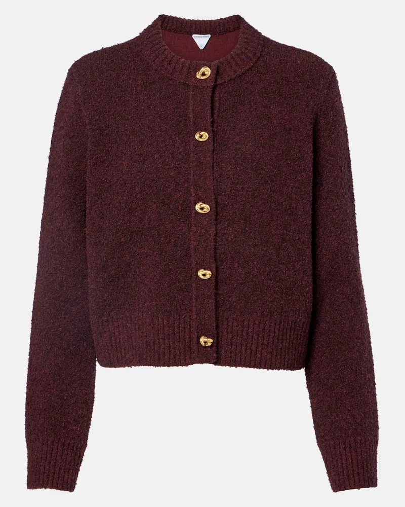 Bottega Veneta Cardigan Knot aus Bouclé Burgunderrot