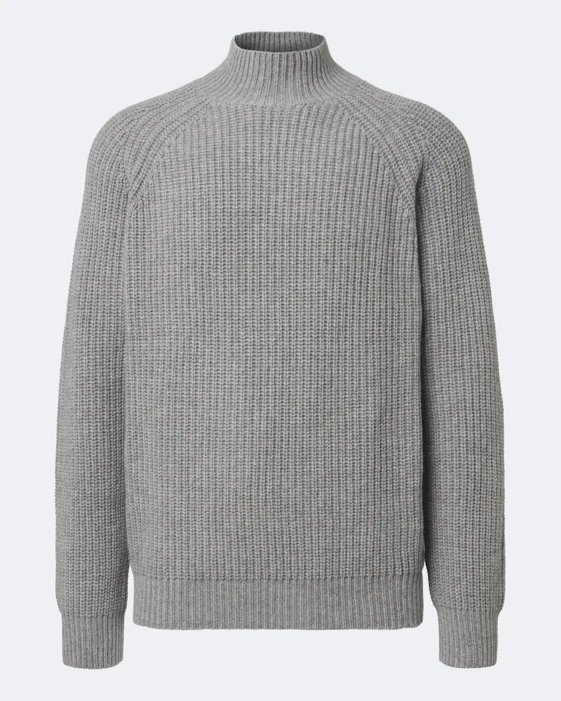 ALLUDE Rollkragenpullover aus Wolle und Kaschmir Grau