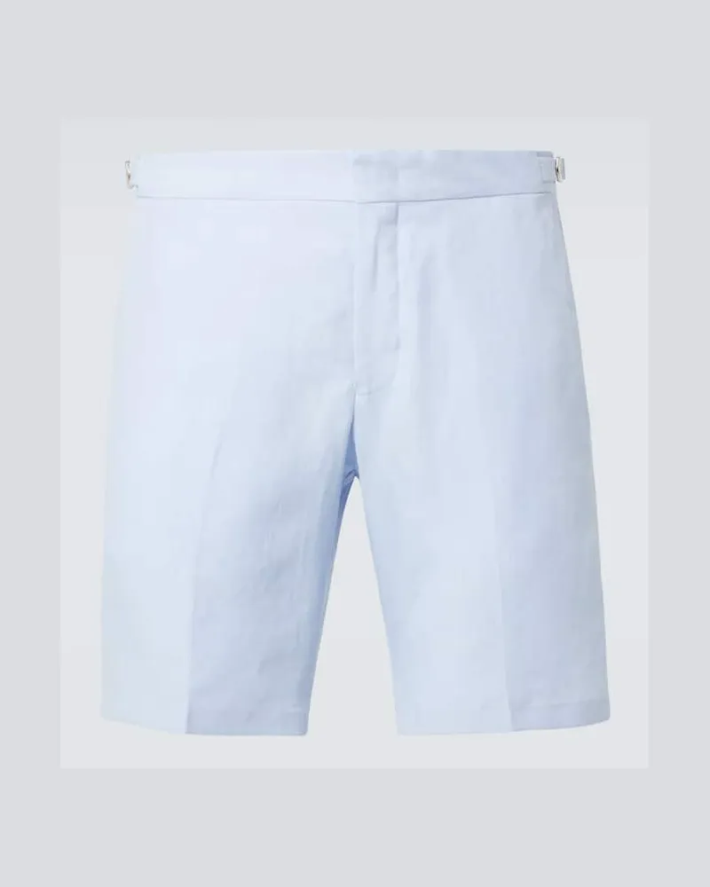 Orlebar Brown Shorts Norwich aus Leinen Blau