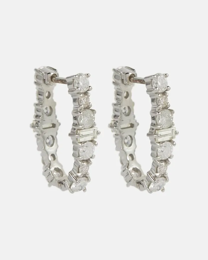 Ileana Makri Ohrringe Rivulet aus 18kt Weißgold mit Diamanten Weiß