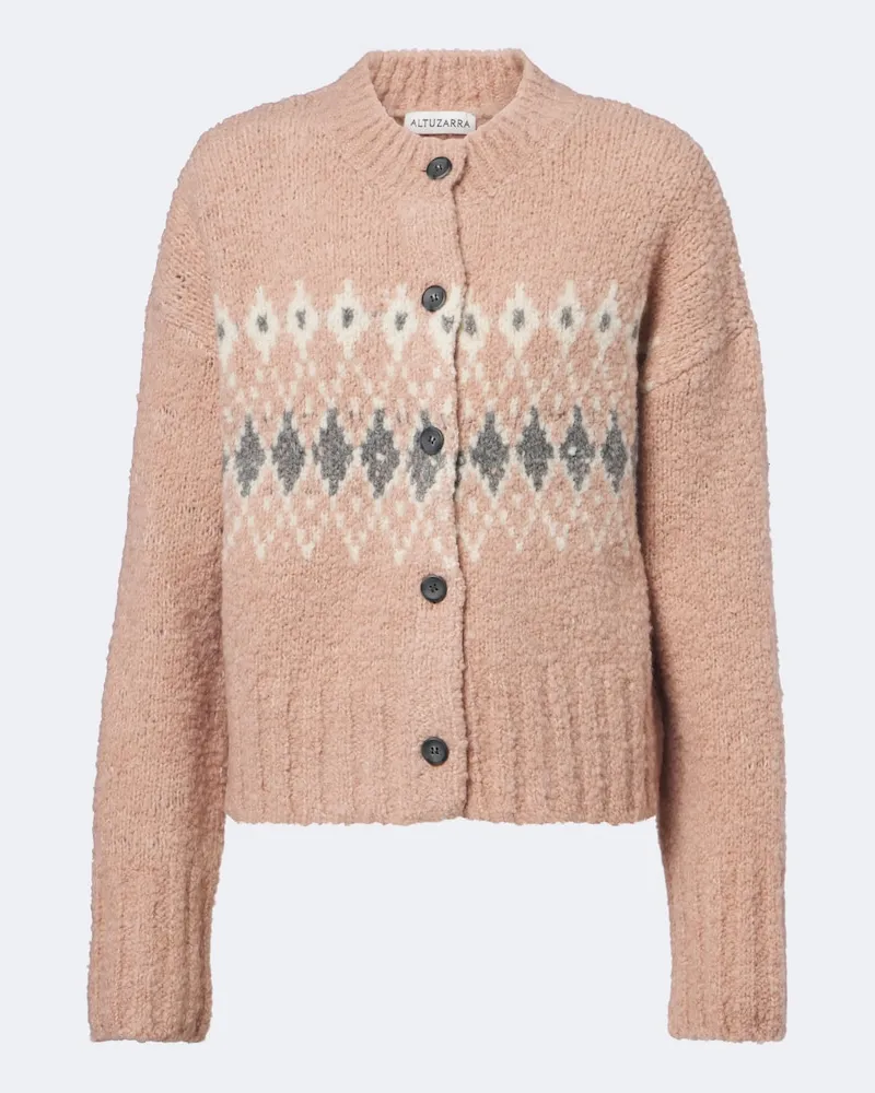 Altuzarra Cardigan Haven Fair Isle aus Wolle Rosa