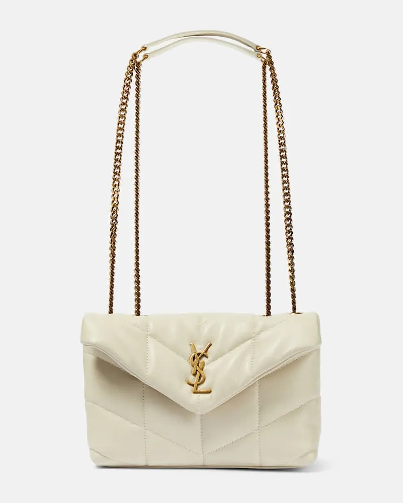 Saint Laurent Schultertasche Puffer Toy aus Leder Weiß