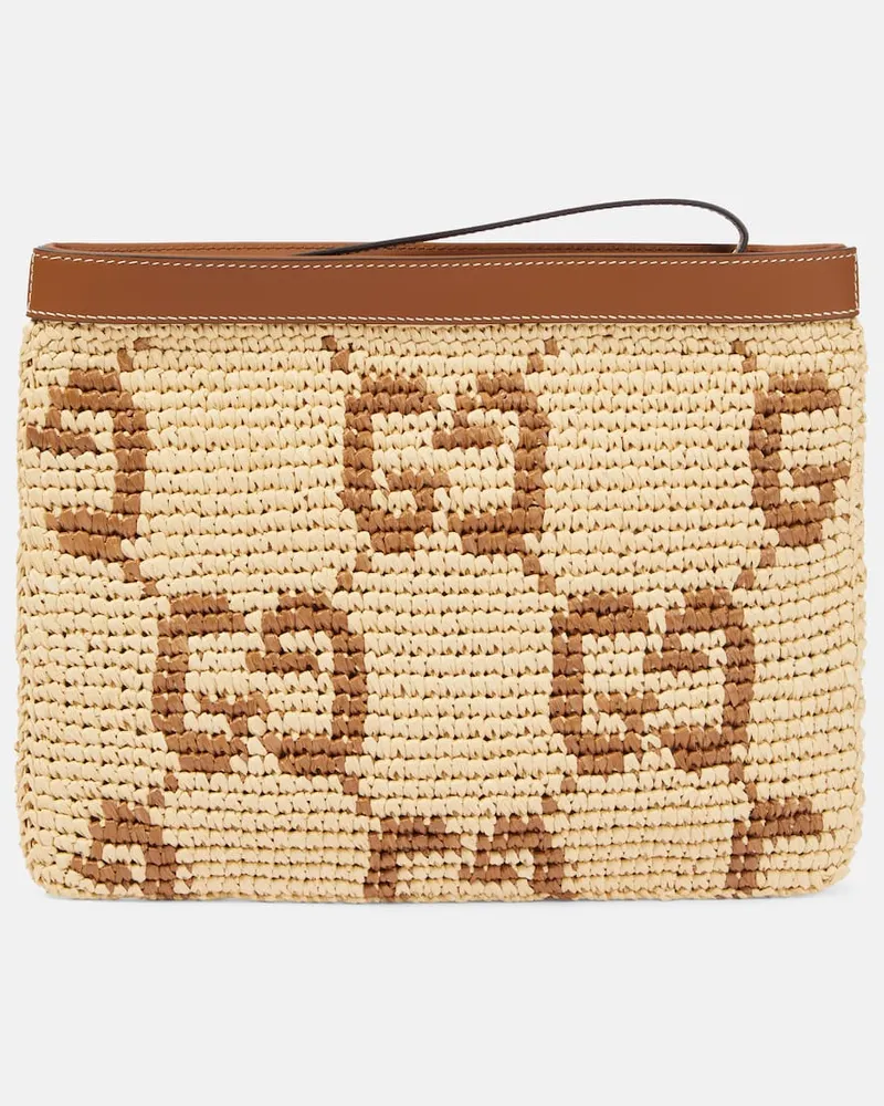 Gucci Clutch GG mit Leder Beige
